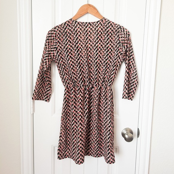 Oh My Love London Patterned 3/4 Sleeve Mini Dress Size XS - Picture 2 of 2